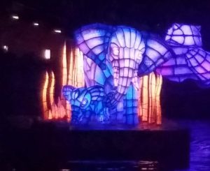 Rivers of Light is located in the park's Discovery River lagoon between Discovery Island and Expedition Everest. It features water fountains, mist screens, floating lanterns,