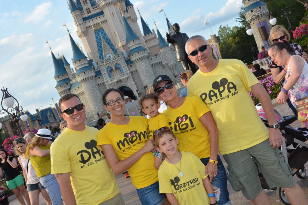 Family enjoying Disney World