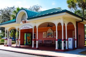 one of the bus stops at Caribbean Beach Resort