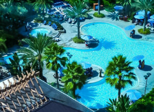 Overview of Pool at Disneyland Hotel