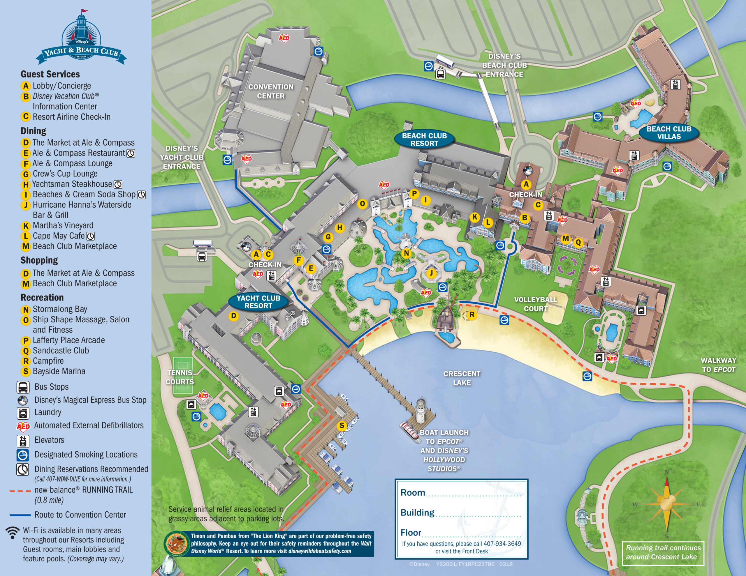 yacht club and beach club map