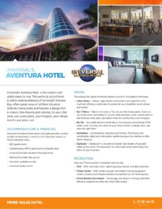 Aventura Hotel Fact Sheet