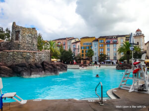 Beach Pool with Waterslide at Portofino Bay Hotel