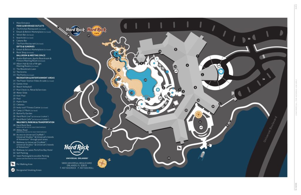 Hard Rock Hotel Map | Wish Upon a Star With Us