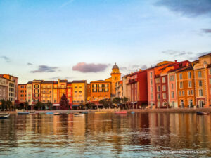 Portofino Bay Hotel is spread out around the water