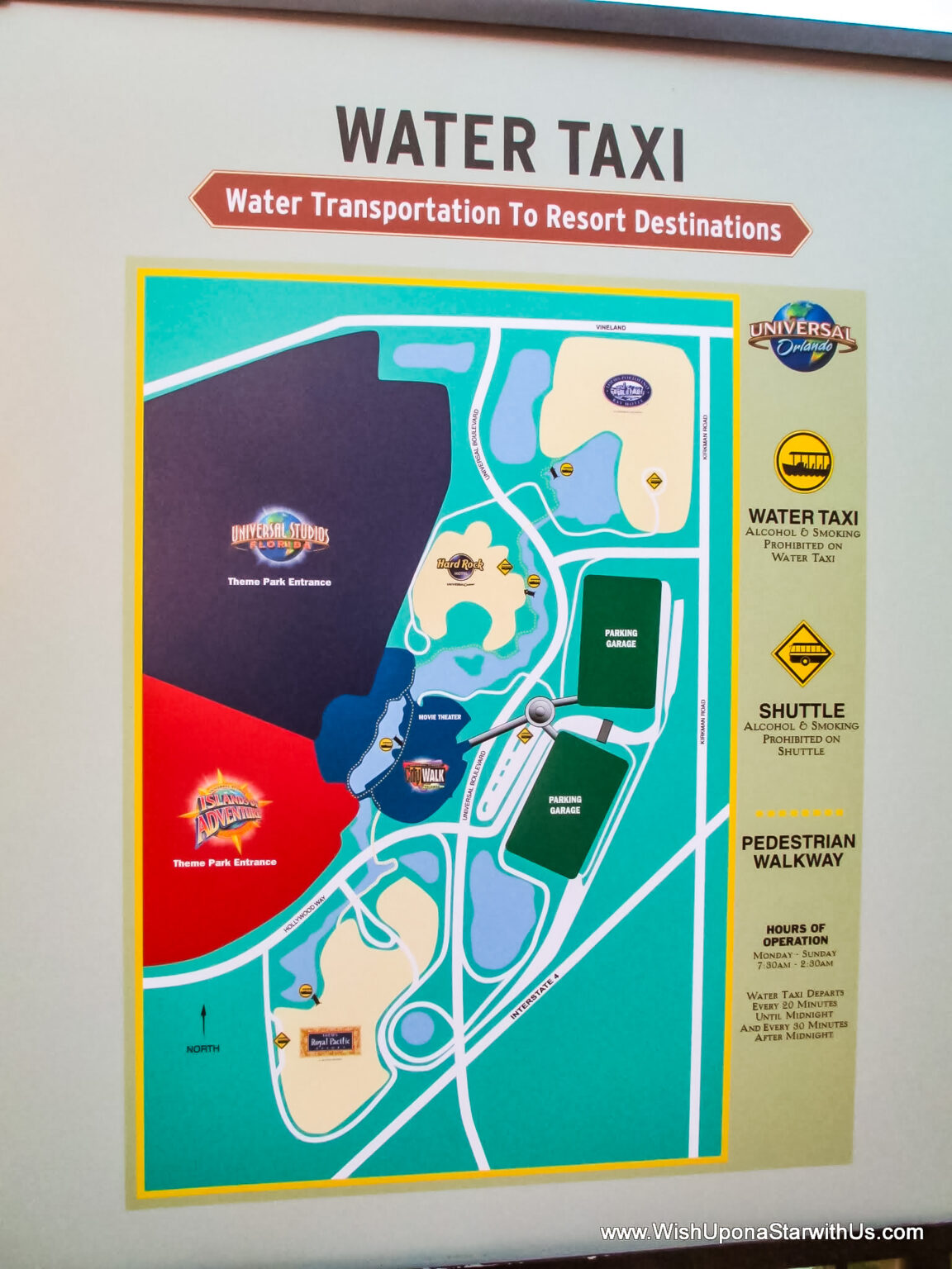 Water Taxi Map at Portofino Bay Hotel | Wish Upon a Star With Us