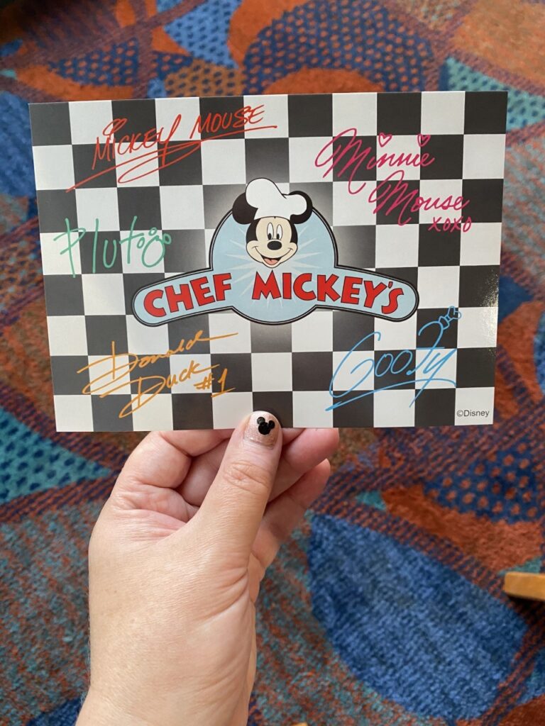 Card at Chef Mickey
