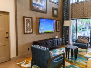 Living Room in King Kamehameha Suite at Polynesian Village Resort