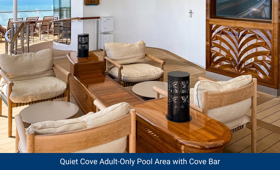 Quiet Cove Adult Pool Area on the Disney Wish