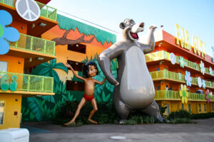 Jungle Book Characters in the 60s Section at Disney's Pop Century Resort
