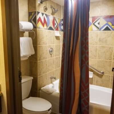 Deluxe Studio Bathroom at Animal Kingdom Lodge Jambo House