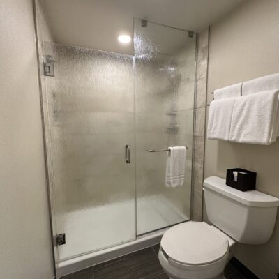 Shower in a Standard Two-Queen Room with Day Bed at Disney's Yacht Club Resort