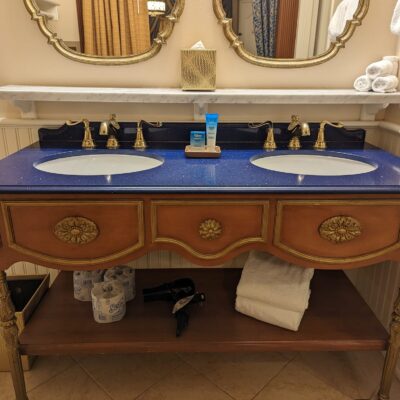 Bathroom Vanity in Royal Guest Room at Disney's Port Orleans Resort - Riverside
