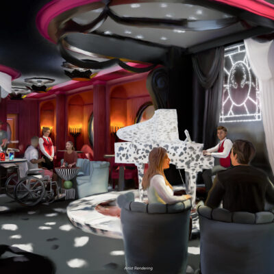 De Vils Lounge on the new Disney Cruise Line Ship, Disney Destiny (Concept Art) (c) Disney