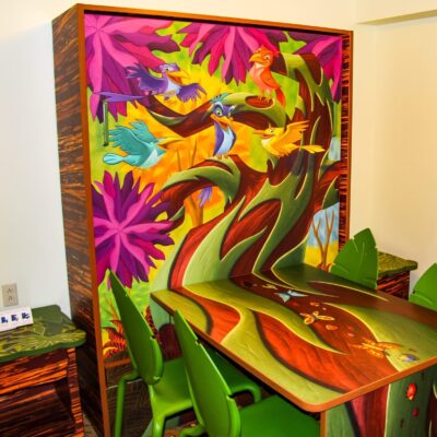 Dining Table Pulls Down to Bed in Lion King Family Suite at Disney's Art of Animation Resort