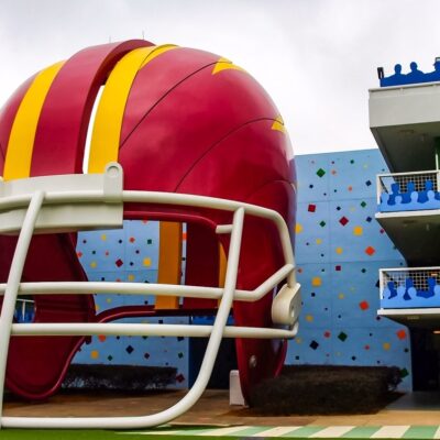 Football Helmet in Touchdown Area at All Star Sports Resort