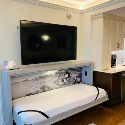 Living Room Single-Size Pull-Down Bed in One-Bedroom Villa at Disney's Riviera Resort