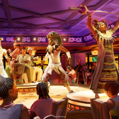New Disney Cruise Line Restaurant - Pride Lands, Feast of the Lion King (Concept Art) (c) Disney