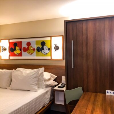 Pull Down Bed Converts to Table in Queen Room at Disney's Pop Century Resort