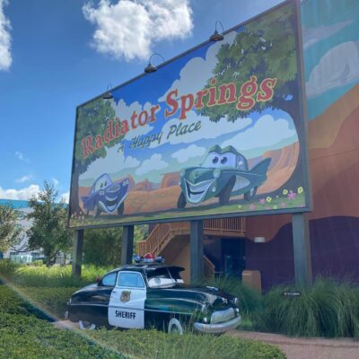 Radiator Springs Sign in Cars Area at Disney's Art of Animation Resort