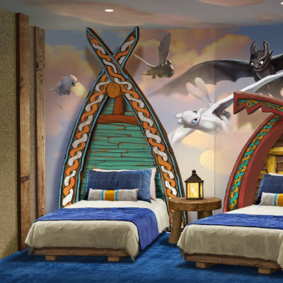Universal Helios Grand Hotel - How to Train Your Dragon Kids Suite Rendering