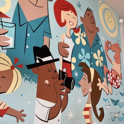 Vintage Inspired Mural at Cabana Bay Beach Resort - Universal Orlando
