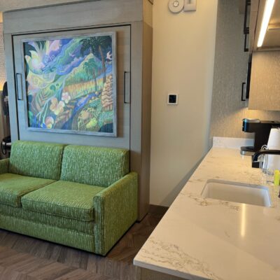 Deluxe Studio Kitchenette and Sofa in the Island Tower at Disney's Polynesian Village Resort