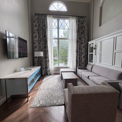 Living Room with Pull Down Bed in a Three Bedroom Villa at Disney's Saratoga Springs Resort and Spa