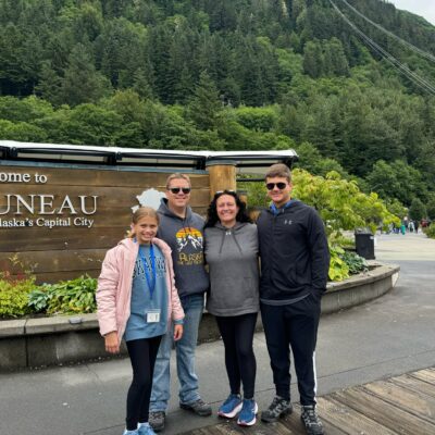 Family in Alaska on a Holland America Cruise
