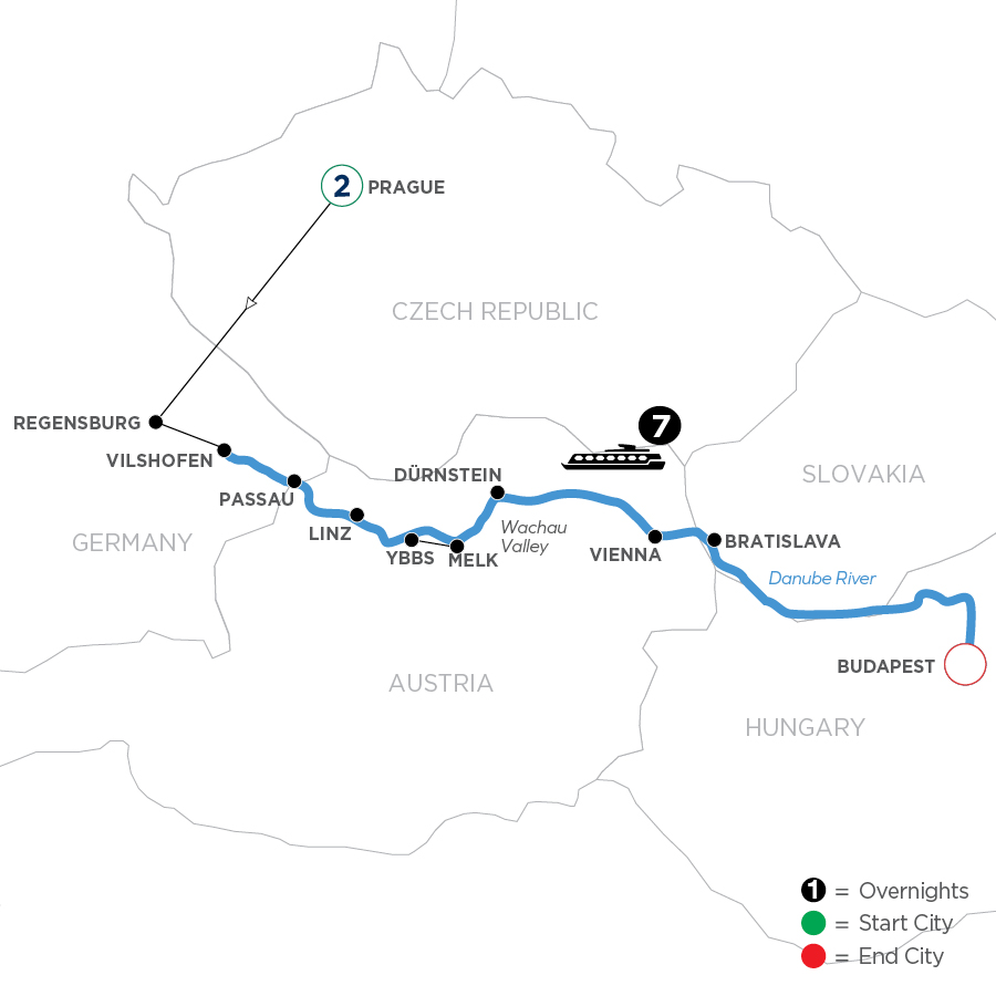 Danube Dreams with Prague Group River Cruise