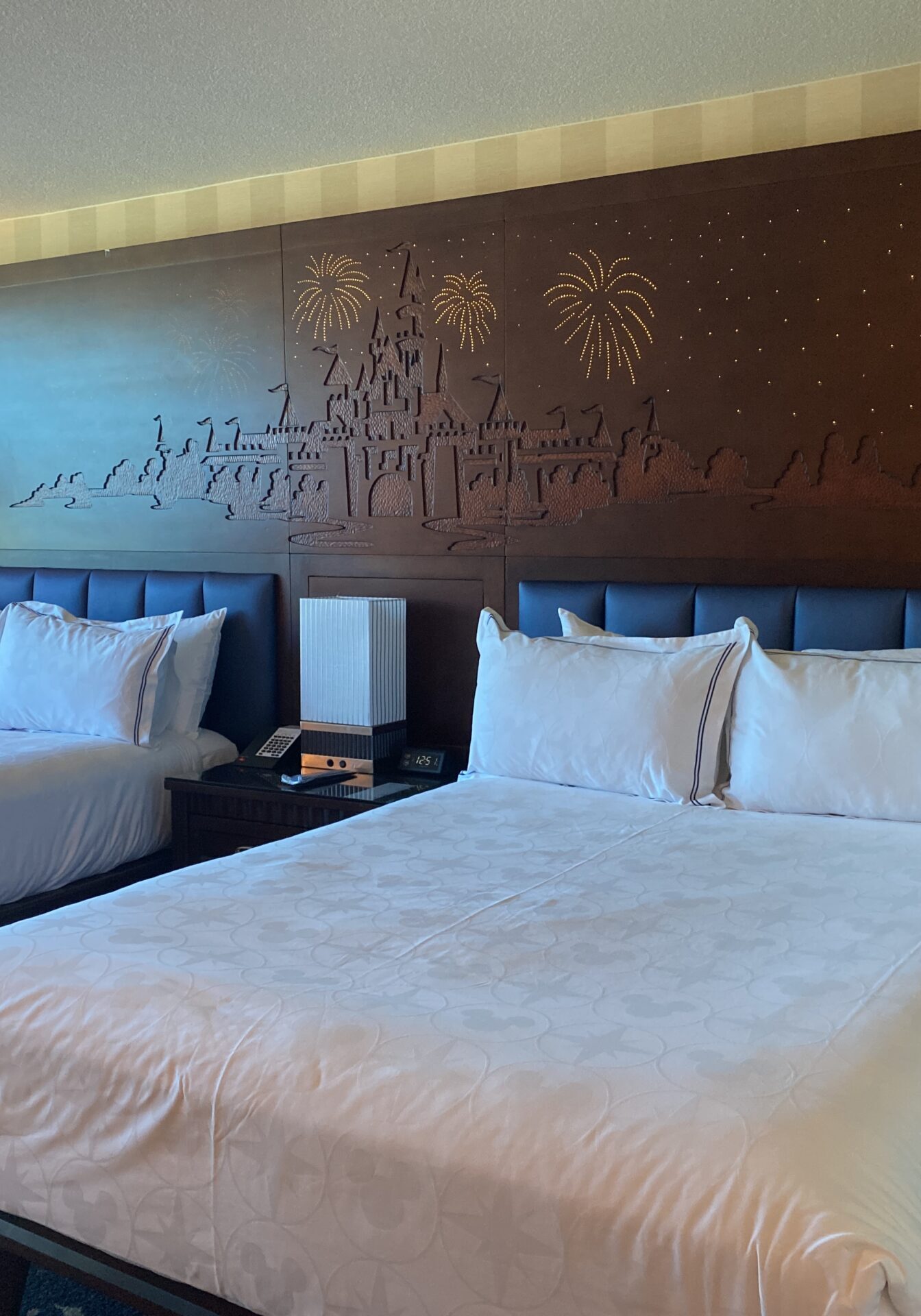 Fireworks Headboard in 2-Queen Room at the Disneyland Hotel Fireworks Headboard in 2-Queen Room at the Disneyland Hotel