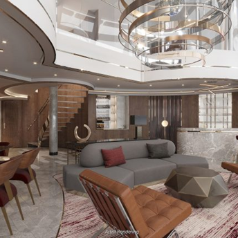 Iron Man Tower Suite on the Disney Destiny (Concept Art from Disney Cruise Line) Iron Man Tower Suite on the Disney Destiny (Concept Art from Disney Cruise Line)